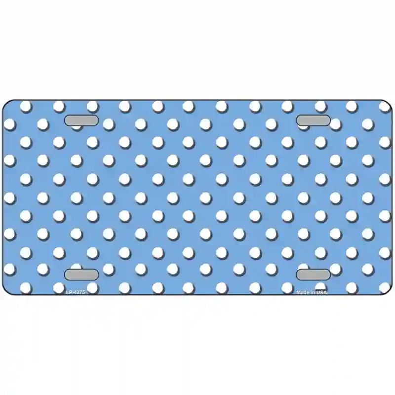 Light Blue White Polka Dot Metal Novelty License Plate LP-4375 12" x 6" (LP)