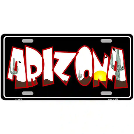 Arizona Black Metal Novelty License Plate 12" x 6" (LP)