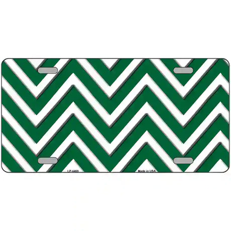 Green White Chevron Metal Novelty License Plate LP-4469 12" x 6" (LP)