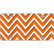 Orange White Chevron Metal Novelty License Plate LP-4472 12" x 6" (LP)