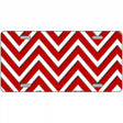 Red White Chevron Metal Novelty License Plate LP-4473 12" x 6" (LP)