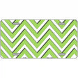 Lime Green White Chevron Metal Novelty License Plate LP-4478 12" x 6" (LP)