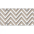 Tan White Chevron Metal Novelty License Plate LP-4479 12" x 6" (LP)