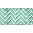 Mint White Chevron Metal Novelty License Plate LP-4481 12" x 6" (LP)