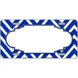 Blue White Chevron Center Scallop Metal Novelty License Plate 12" x 6" (LP)