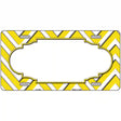 Yellow White Chevron Center Scallop Metal Novelty License Plate 12" x 6" (LP)