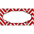 Red White Chevron Center Scallop Metal Novelty License Plate 12" x 6" (LP)