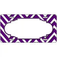 Purple White Chevron Center Scallop Metal Novelty License Plate 12" x 6" (LP)