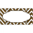 Brown White Chevron Center Scallop Metal Novelty License Plate 12" x 6" (LP)