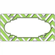 Lime Green White Chevron Center Scallop Metal Novelty License Plate 12" x 6" (LP)