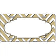 Gold White Chevron Center Scallop Metal Novelty License Plate 12" x 6" (LP)