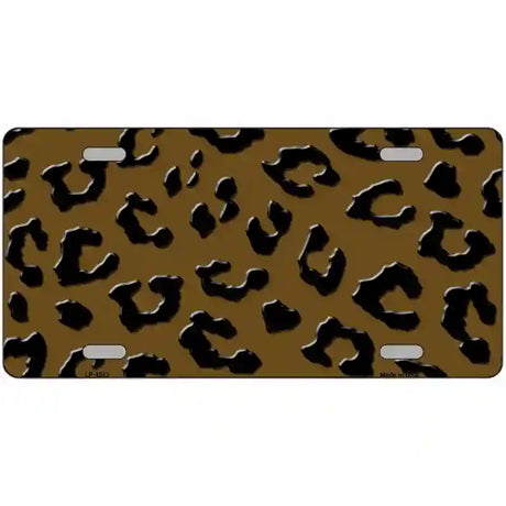 Brown Black Cheetah Metal Novelty License Plate 12" x 6" (LP)