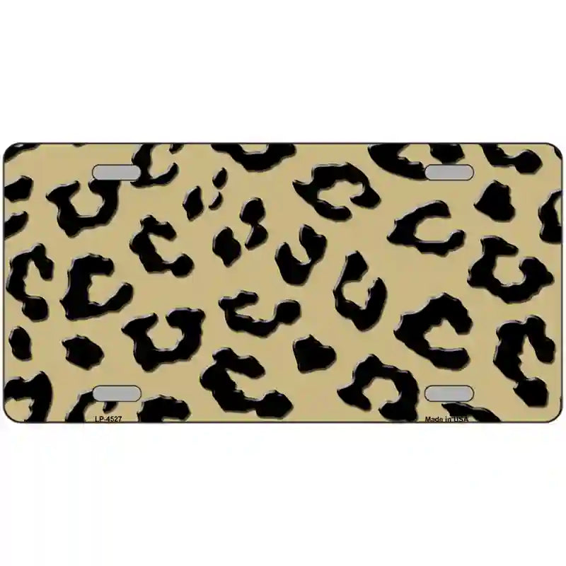 Gold Black Cheetah Metal Novelty License Plate 12" x 6" (LP)