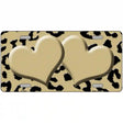 Gold Black Cheetah Gold Center Hearts Metal Novelty License Plate 12" x 6" (LP)