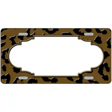 Brown Black Cheetah Scallop Metal Novelty License Plate 12" x 6" (LP)