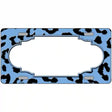 Light Blue Black Cheetah Scallop Metal Novelty License Plate 12" x 6" (LP)