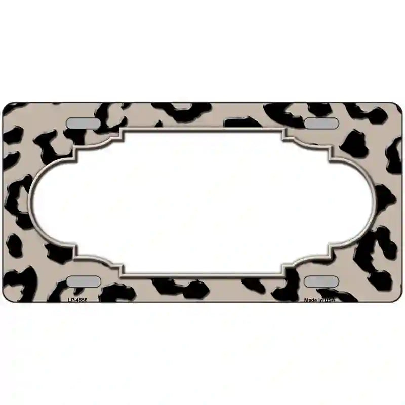 Tan Black Cheetah Scallop Metal Novelty License Plate 12" x 6" (LP)