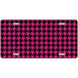 Pink Black Houndstooth Metal Novelty License Plate 12" x 6" (LP)