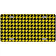 Yellow Black Houndstooth Metal Novelty License Plate 12" x 6" (LP)