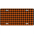 Orange Black Houndstooth Metal Novelty License Plate 12" x 6" (LP)