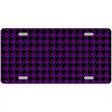 Purple Black Houndstooth Metal Novelty License Plate 12" x 6" (LP)