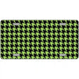 Lime Green Black Houndstooth Metal Novelty License Plate 12" x 6" (LP)