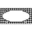 White Black Houndstooth Scallop Center Metal Novelty License Plate 12" x 6" (LP)