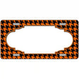 Orange Black Houndstooth Scallop Center Metal Novelty License Plate 12" x 6" (LP)