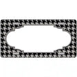 Grey Black Houndstooth Scallop Center Metal Novelty License Plate 12" x 6" (LP)