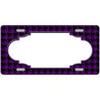 Purple Black Houndstooth Scallop Center Metal Novelty License Plate 12" x 6" (LP)