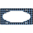 Light Blue Black Houndstooth Scallop Center Metal Novelty License Plate 12" x 6" (LP)