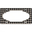 Tan Black Houndstooth Scallop Center Metal Novelty License Plate 12" x 6" (LP)