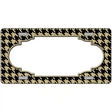 Gold Black Houndstooth Scallop Center Metal Novelty License Plate 12" x 6" (LP)