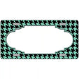 Mint Black Houndstooth Scallop Center Metal Novelty License Plate 12" x 6" (LP)