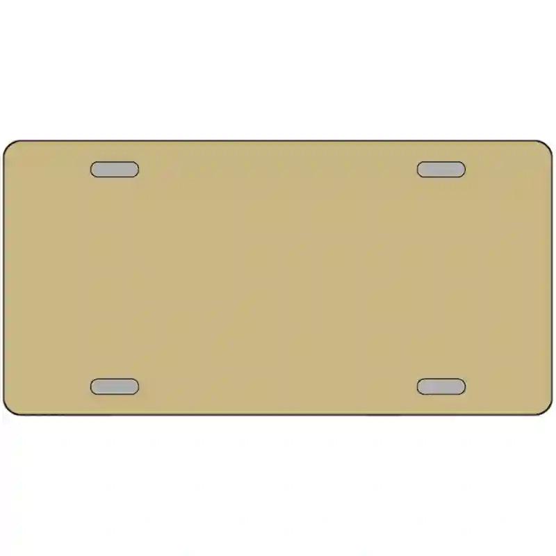 Gold Solid Metal Novelty License Plate 12" x 6" (LP)