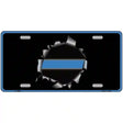 Thin Blue Line Bullet Hole Metal Novelty License Plate 12" x 6" (LP)