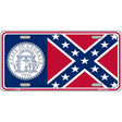 Old Georgia State Flag Metal Novelty License Plate 12" x 6" (LP)