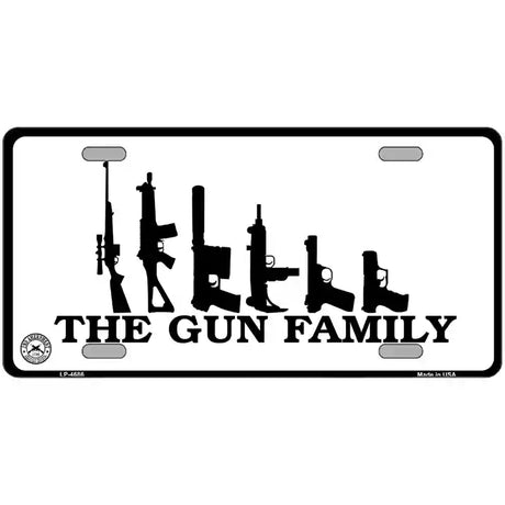 The Gun Family Metal Novelty License Plate 12" x 6" (LP)