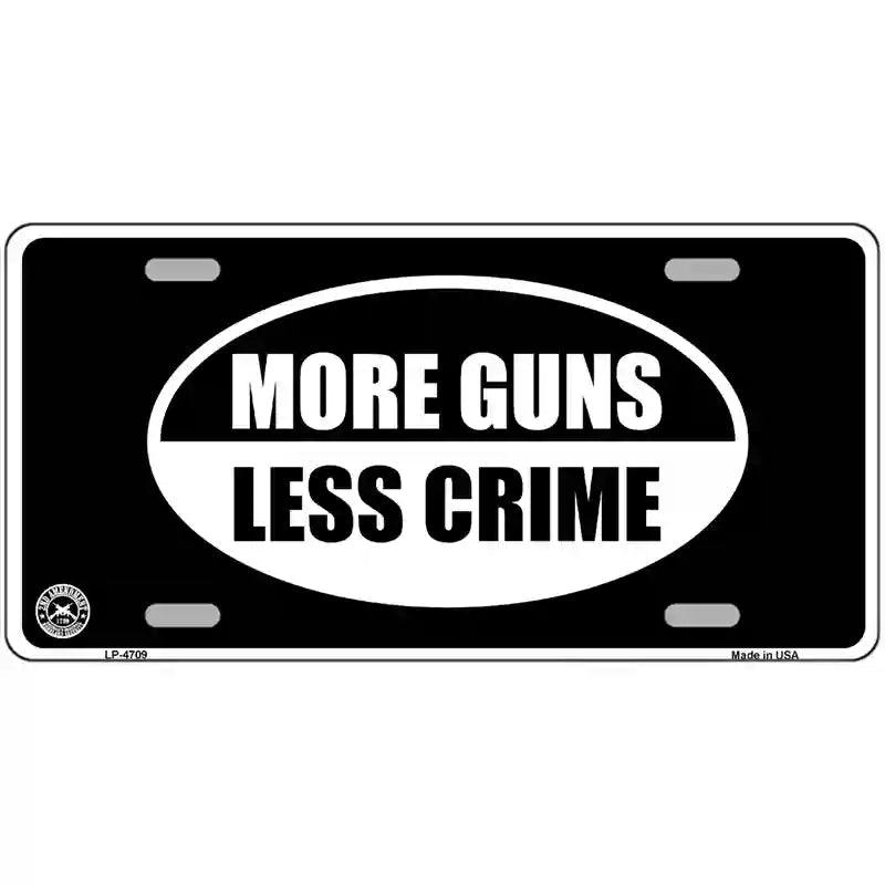 More Guns Less Crime Metal Novelty License Plate 12" x 6" (LP)