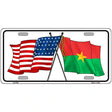 United States Burkina Faso Crossed Flags Metal Novelty License Plate Sign 12" x 6" (LP)