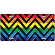 Rainbow Black Chevron Metal Novelty License Plate 12" x 6" (LP)