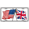 United States Britain Crossed Flags Novelty License Plate 12" x 6" (LP)