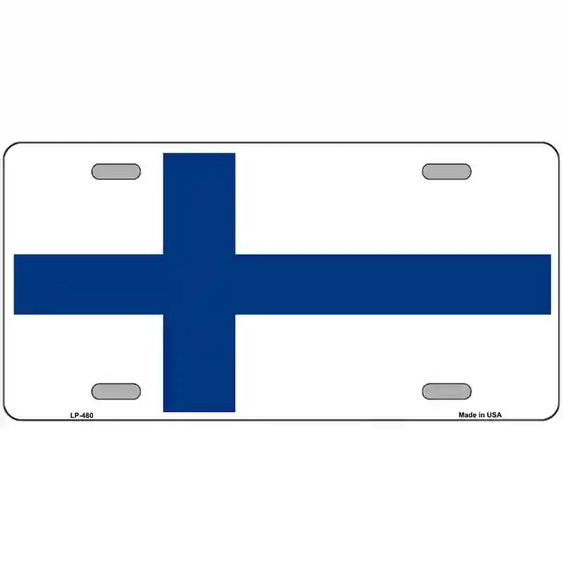 Finland Flag Metal Novelty License Plate 12" x 6" (LP)
