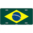 Brazil Flag Metal Novelty License Plate 12" x 6" (LP)