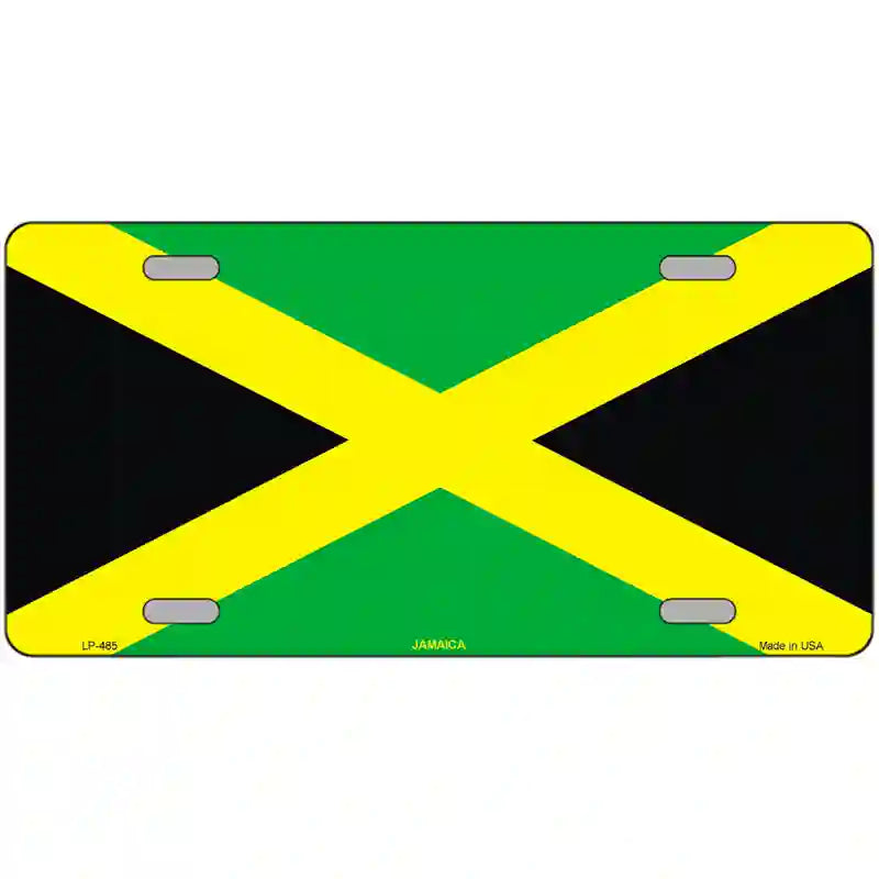 Jamaica Flag Metal Novelty License Plate 12" x 6" (LP)