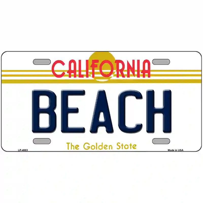 Beach California Novelty Metal License Plate 12" x 6" (LP)