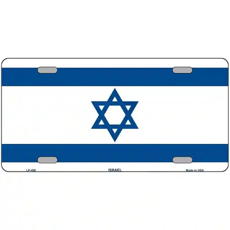 Israel Flag Metal Novelty License Plate 12" x 6" (LP)