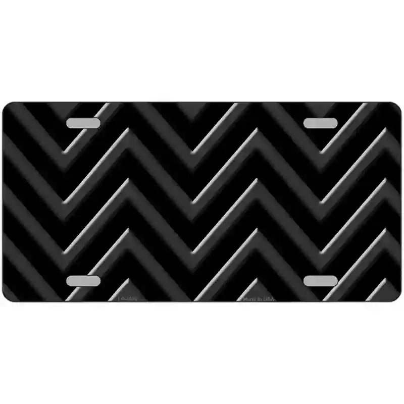 Black Light Black Chevron Metal Novelty License Plate 12" x 6" (LP)