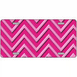 Pink Light Pink Chevron Metal Novelty License Plate 12" x 6" (LP)