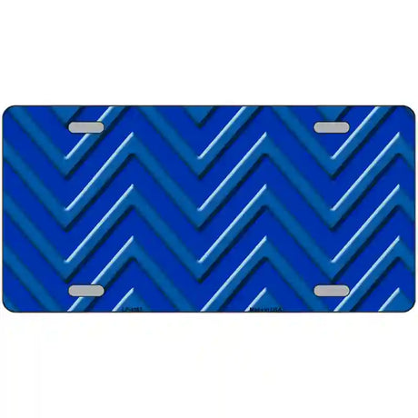 Blue Light Blue Chevron Metal Novelty License Plate 12" x 6" (LP)